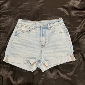light blue jean shorts